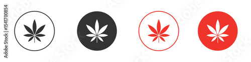Marijuana icon Logos. Flat Vector Icon Design Template