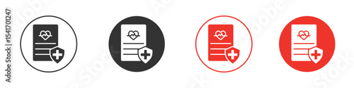 Medical insurance icon Logos. Flat Vector Icon Design Template