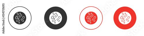 Microorganism icon Logos. Flat Vector Icon Design Template