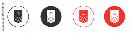 Military rank badge icon Logos. Flat Vector Icon Design Template