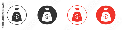 Money bag icon Logos. Flat Vector Icon Design Template