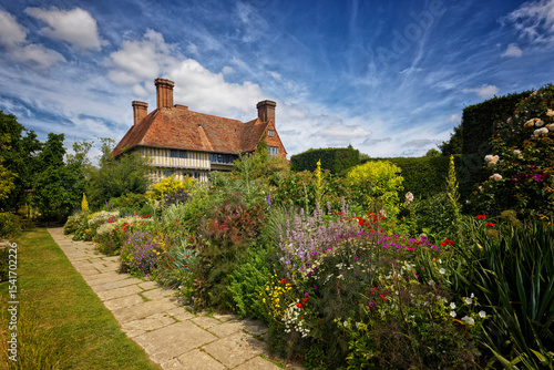 Obraz na plátně Summer display in The Long Border at Great Dixter in Northiam near Rye East Suss