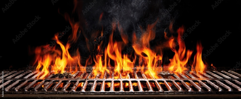The vibrant flames dancing on the grill creating a mouthwatering cooking experience. The vibrant flames dancing on the grill creating a mouthwatering cooking experience.