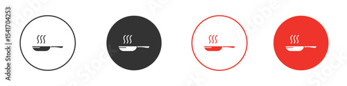 Pan frying icon Logos. Flat Vector Icon Design Template