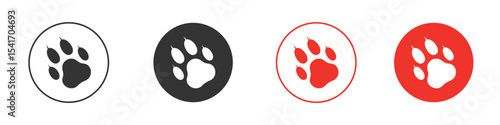 Paw icon Logos. Flat Vector Icon Design Template