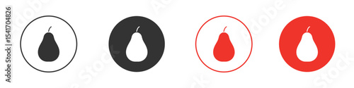 Pear icon Logos. Flat Vector Icon Design Template