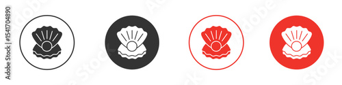 Pearl icon Logos. Flat Vector Icon Design Template