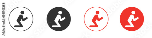 Person Praying icon Logos. Flat Vector Icon Design Template