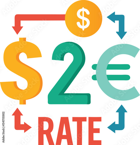 Exchange arrows icon with currencies	