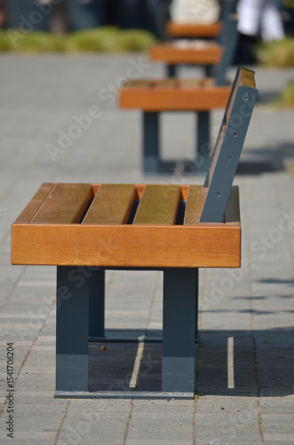 modern city wooden bench