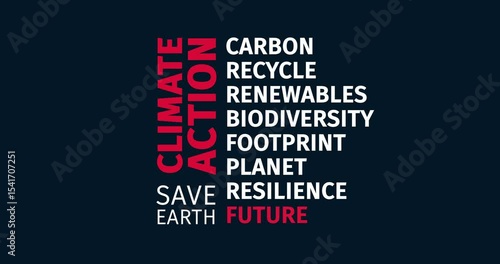 Climate Action Word-Cloud Focused on Saving Earth and the Future