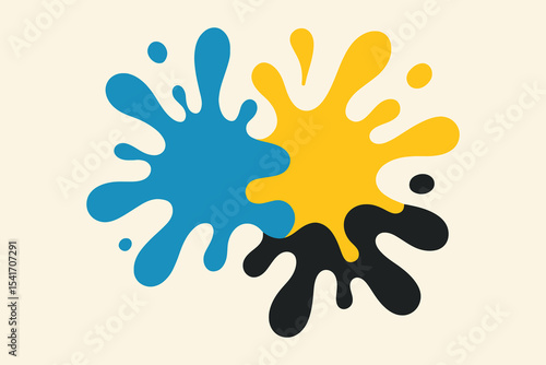 Abstract colorful paint splatter design element