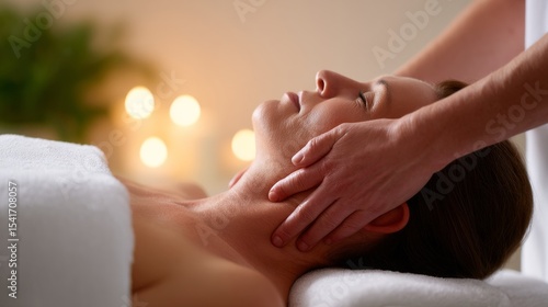 Wallpaper Mural A soothing massage is taking place in a calm spa setting. The image captures relaxation and wellness. A gentle touch is essential for rejuvenation. Experience peace through this visual. AI Torontodigital.ca