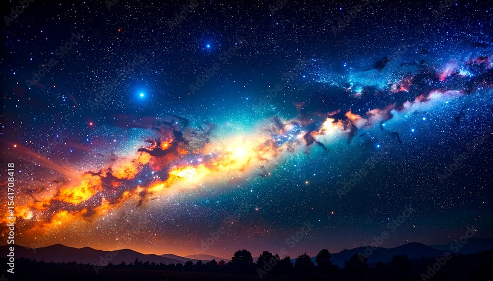 Fototapeta premium Milky Way Galaxy Night Sky.