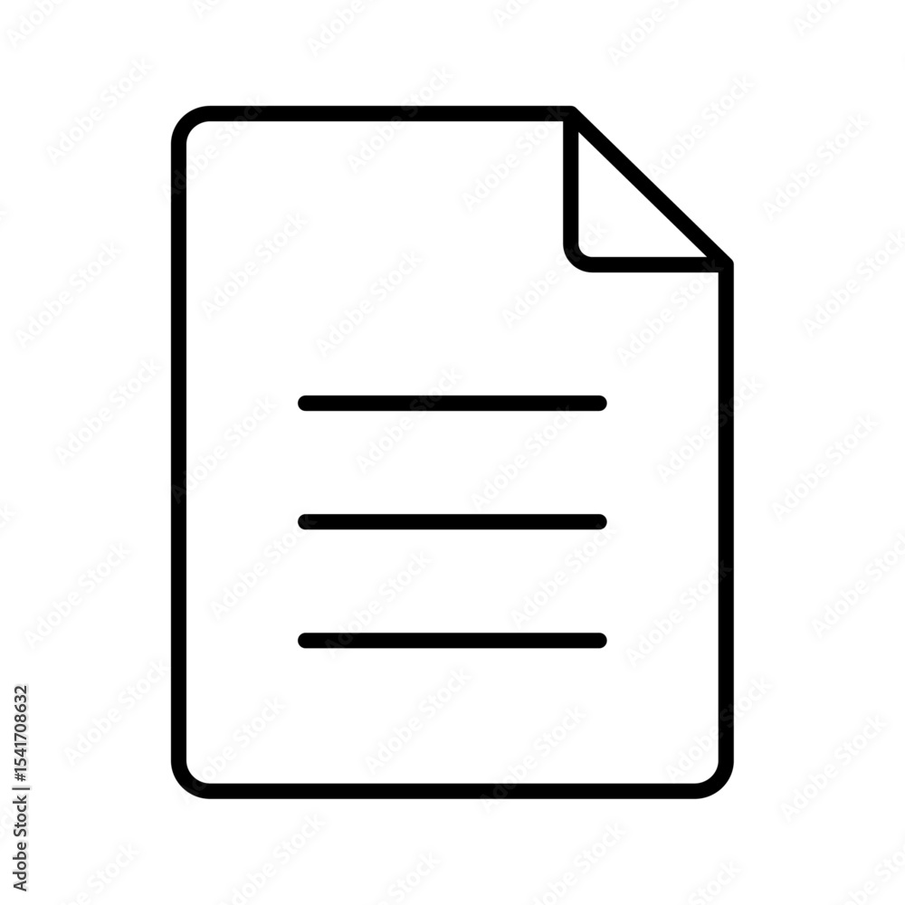ファイル、書類のアイコンイラスト(線画)002 ファイル、書類のアイコンイラスト(線画)002