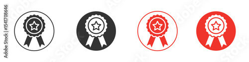 Rosette icon Logos. Flat Vector Icon Design Template