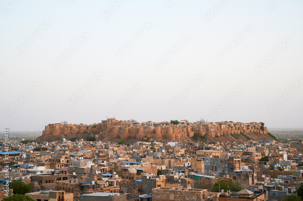 Obraz premium 世界遺産のジャイサルメール城のパノラマ風景