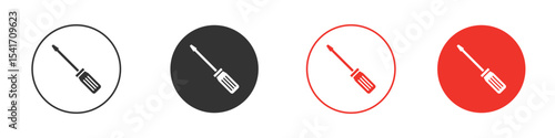 Screwdriver icon Logos. Flat Vector Icon Design Template