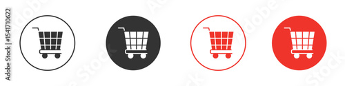 Shopping trolley icon Logos. Flat Vector Icon Design Template