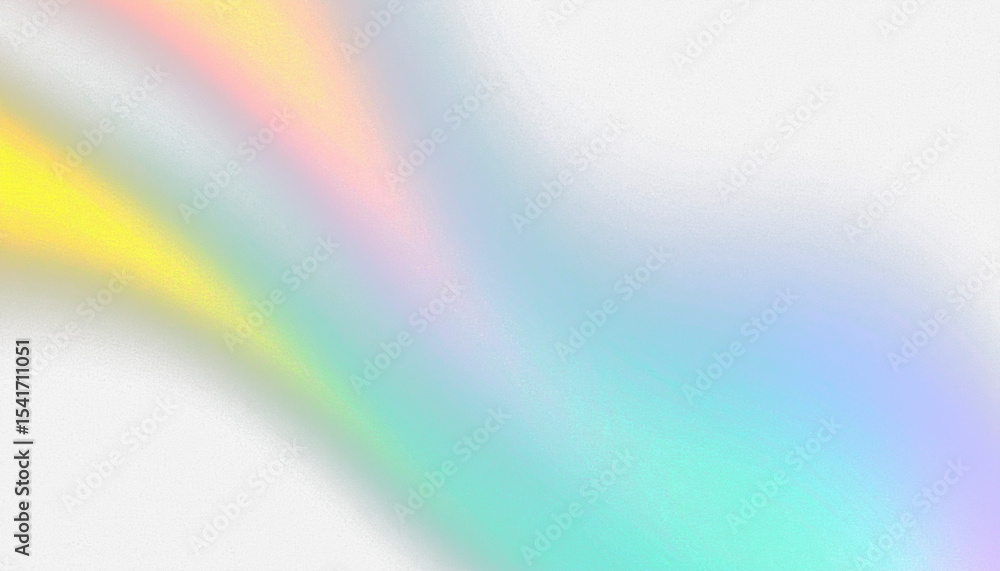 Obraz premium Teal, Green, Yellow, Pink, and Blue Gradient Shape with Grainy Glow on White Background