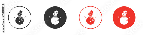 Snowman icon Logos. Flat Vector Icon Design Template