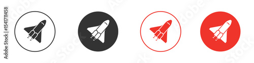Space shuttle icon Logos. Flat Vector Icon Design Template