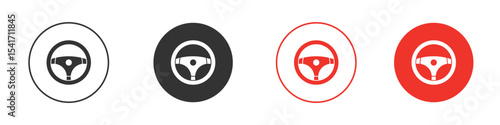 Steering wheel icon Logos. Flat Vector Icon Design Template