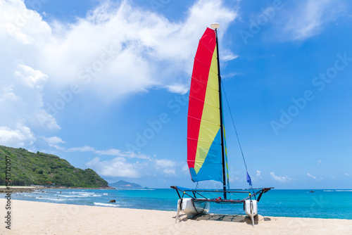 Wallpaper Mural A catamaran on the beach by the sea in Sanya, Hainan, China Torontodigital.ca