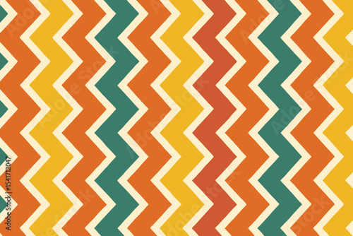 Retro zigzag pattern in autumnal colors