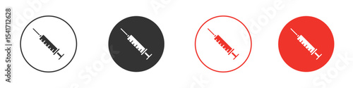 Syringe injection icon Logos. Flat Vector Icon Design Template