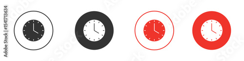 Time clock icon Logos. Flat Vector Icon Design Template