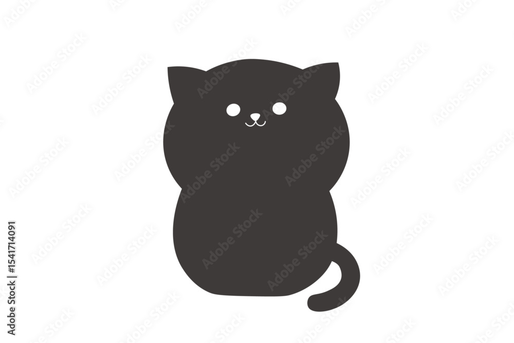 Obraz premium ちょこんと座っているかわいい黒猫