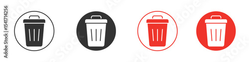 Trash icon Logos. Flat Vector Icon Design Template