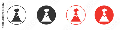 Volcano icon Logos. Flat Vector Icon Design Template