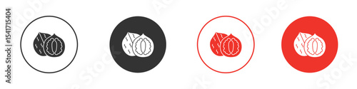 Walnut icon Logos. Flat Vector Icon Design Template