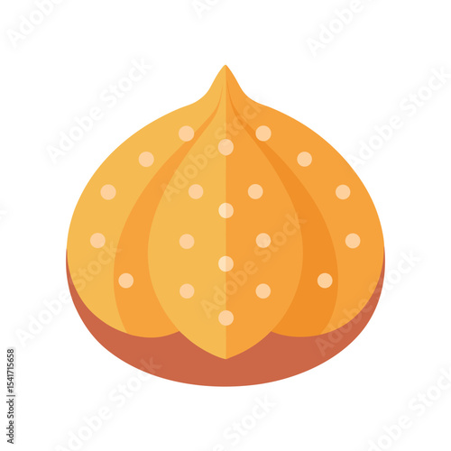 Flat illustration of a delicious samosa indian street food isolated on white background