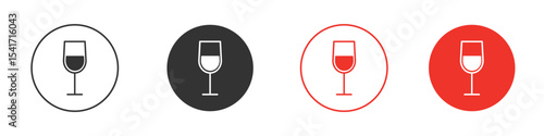 Wine glass icon Logos. Flat Vector Icon Design Template