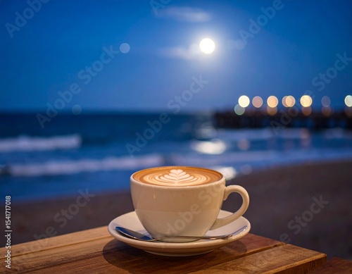 Cafe scene with ocean view　海が見えるカフェの風景 2