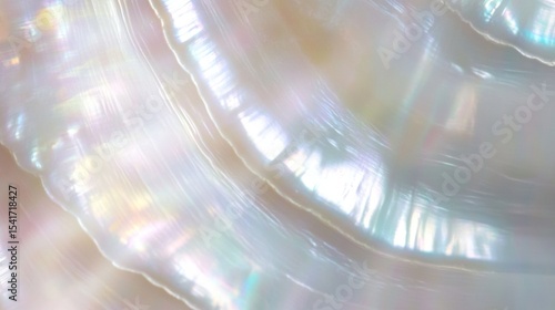Close-up of a Lustrous Pearl Shell Interior