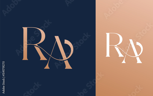Initial letter RA AR logo design vector illustration for couple, wedding, and business