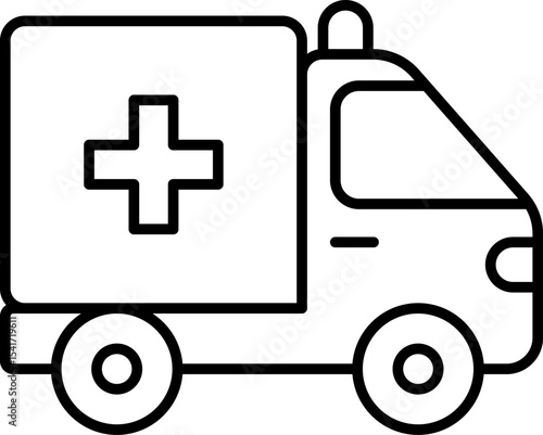 Public, Service special and Municipal Transport Line Icons Set — Thin Linear Vector Symbols .
