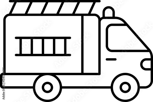 Public, Service special and Municipal Transport Line Icons Set — Thin Linear Vector Symbols .