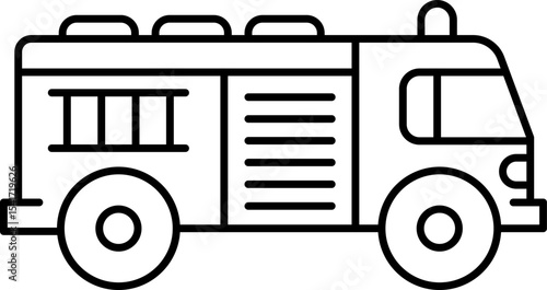 Public, Service special and Municipal Transport Line Icons Set — Thin Linear Vector Symbols .