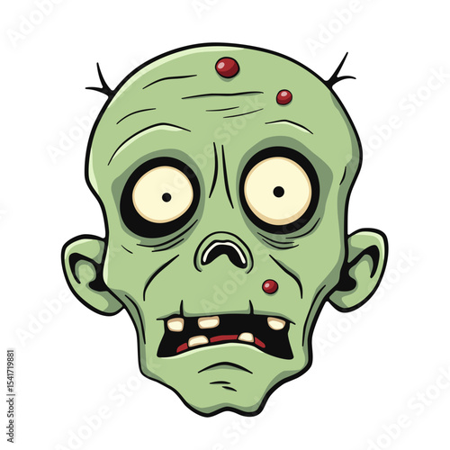 Zombie With Big Red Pimples Cartoon