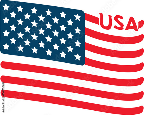 An American flag waving proudly symbolizing freedom and patriotism on white