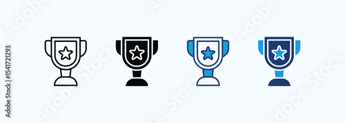 Trophy icon set multiple style collection