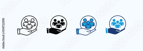 Responsibility icon set multiple style collection