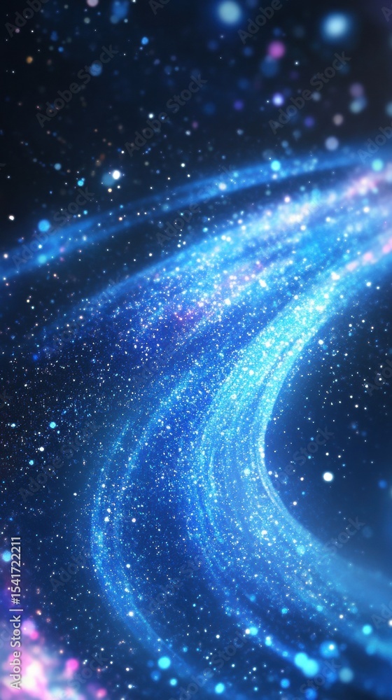 Fototapeta premium Vibrant Blue Cosmic Stream in a Starry Night Sky