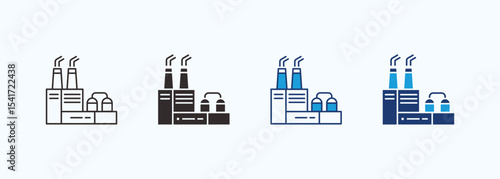 Industry icon set multiple style collection