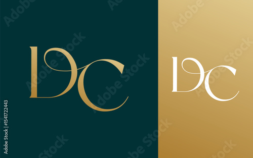 Initial letter DC CD logo design vector illustration for couple, wedding, and business
